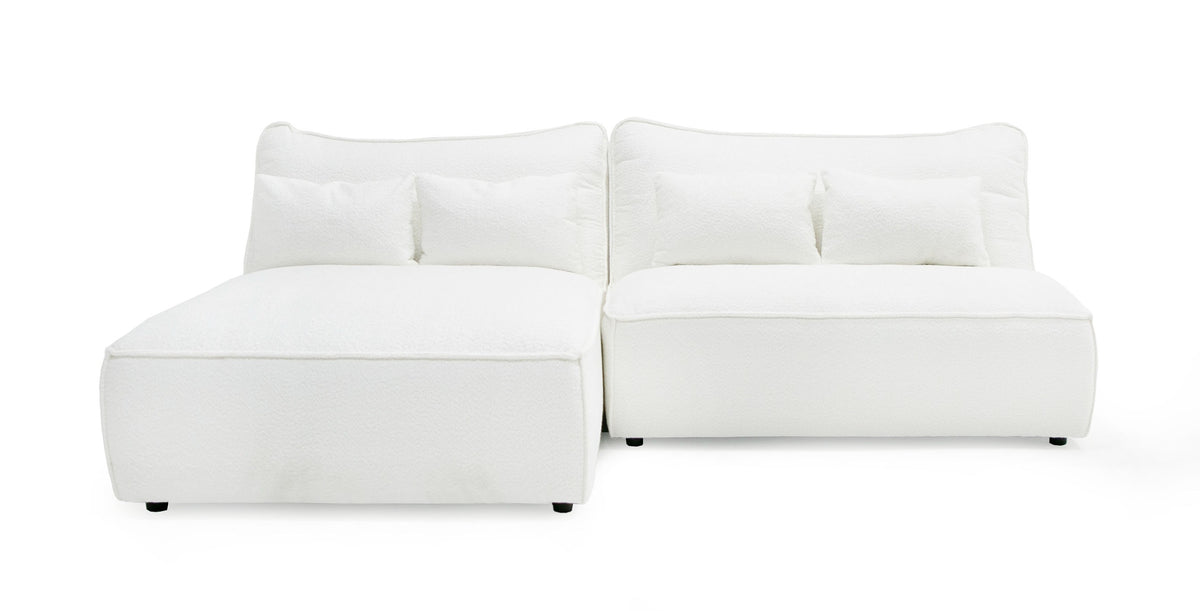 Racine - Modern White Fabric Modular Sectional Sofa