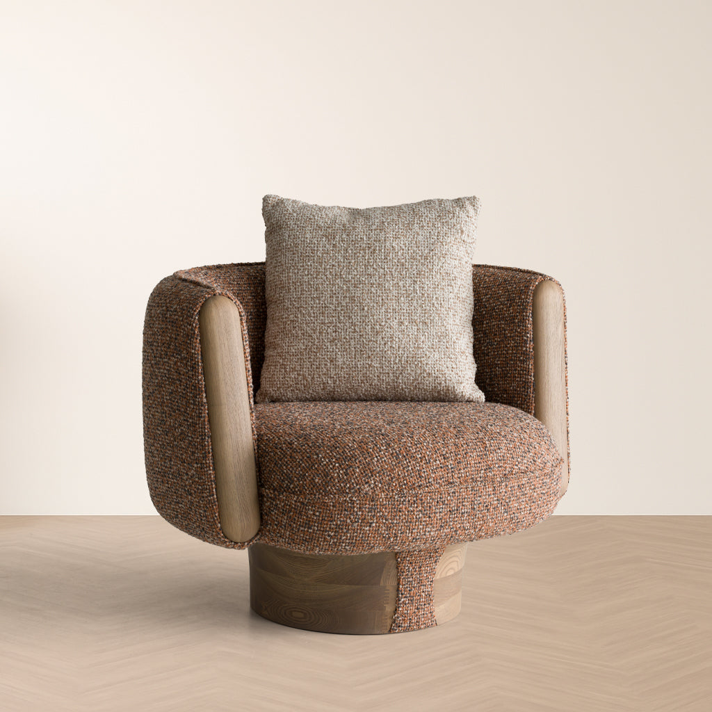 Raywood - Modern Multicolored Boucle Fabric + Ash Accent Chair - original 1