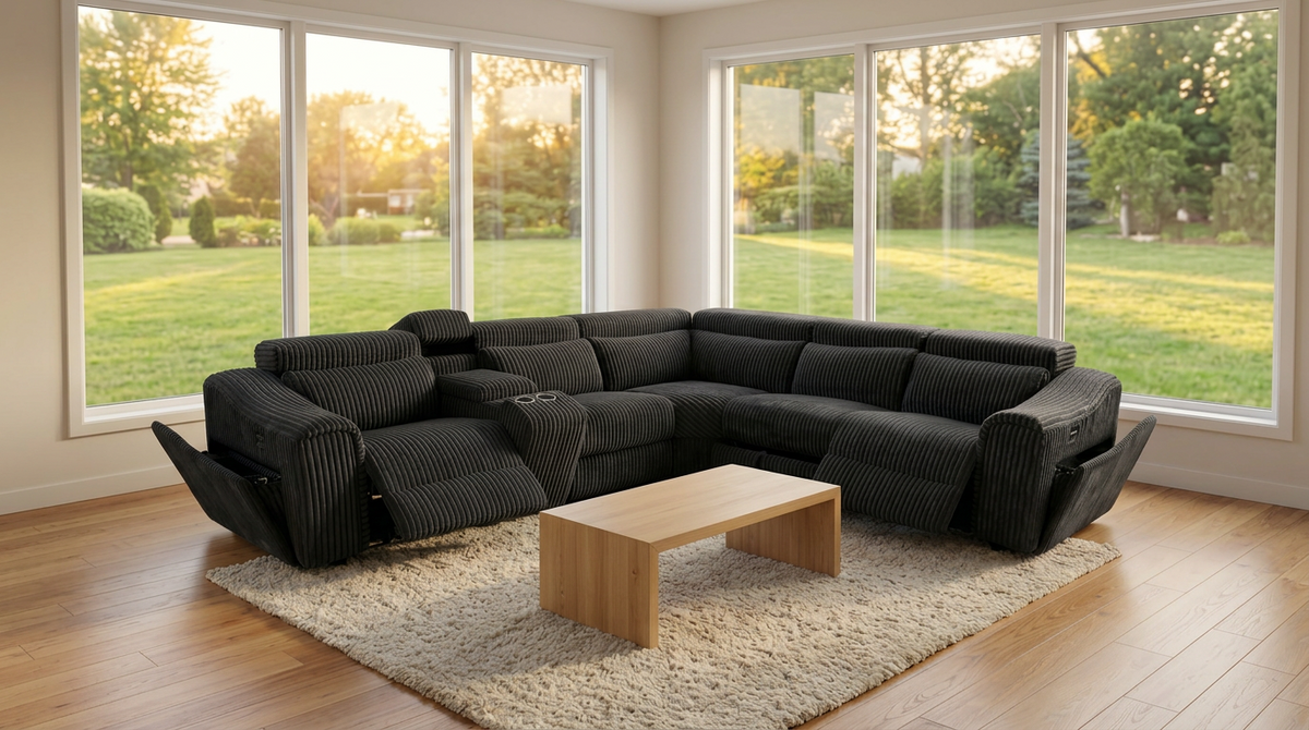Yash Onyx Power Reclining Sectional