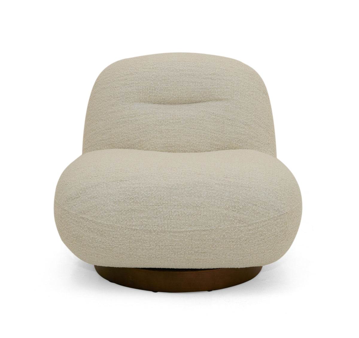 Renee - Modern Cream Fabric Swivel Chair