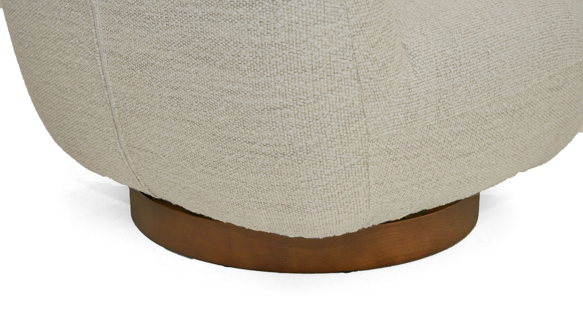 Renee - Modern Cream Fabric Swivel Chair
