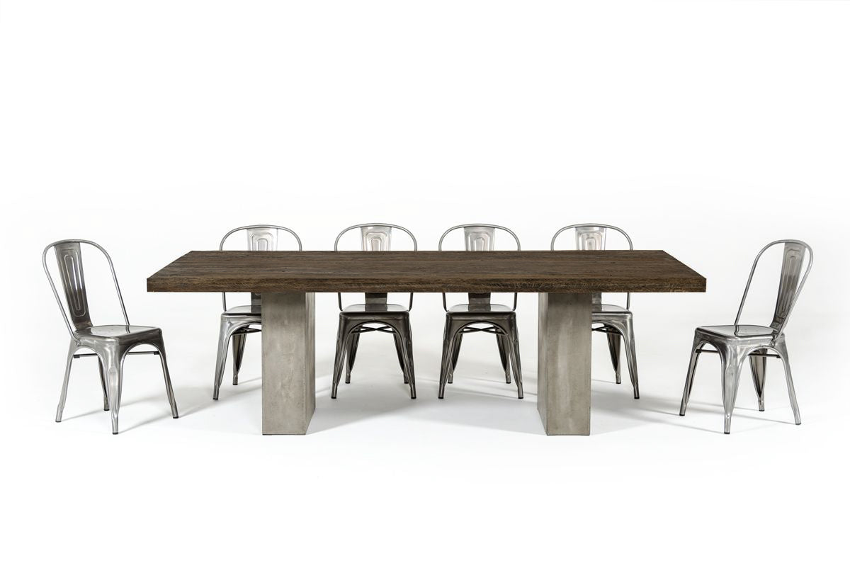 Renzo Modern Oak & Concrete 118" Dining Table