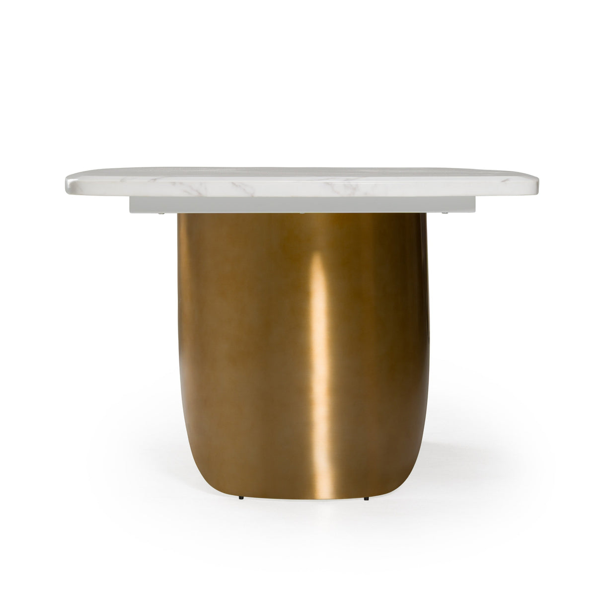 Reynold - Glam Faux Marble + Gold Stainless Steel 94-Inch Dining Table