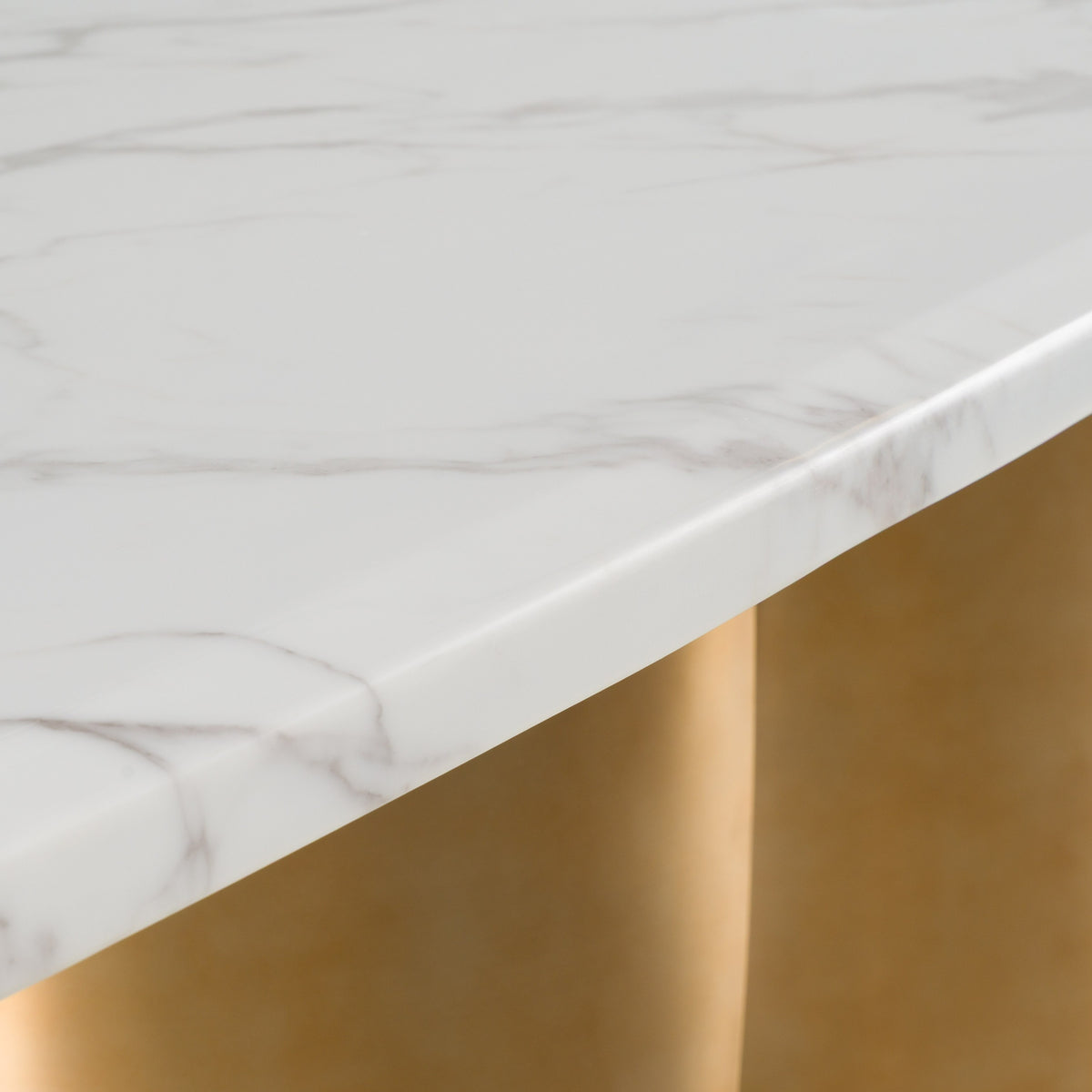 Reynold - Glam Faux Marble + Gold Stainless Steel 94-Inch Dining Table