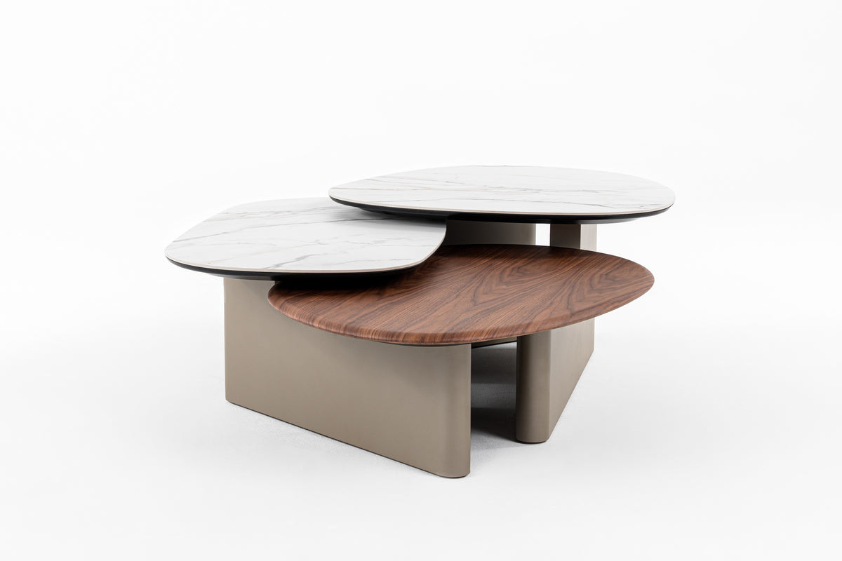 Robson - Modern Ceramic + Walnut Coffee Table