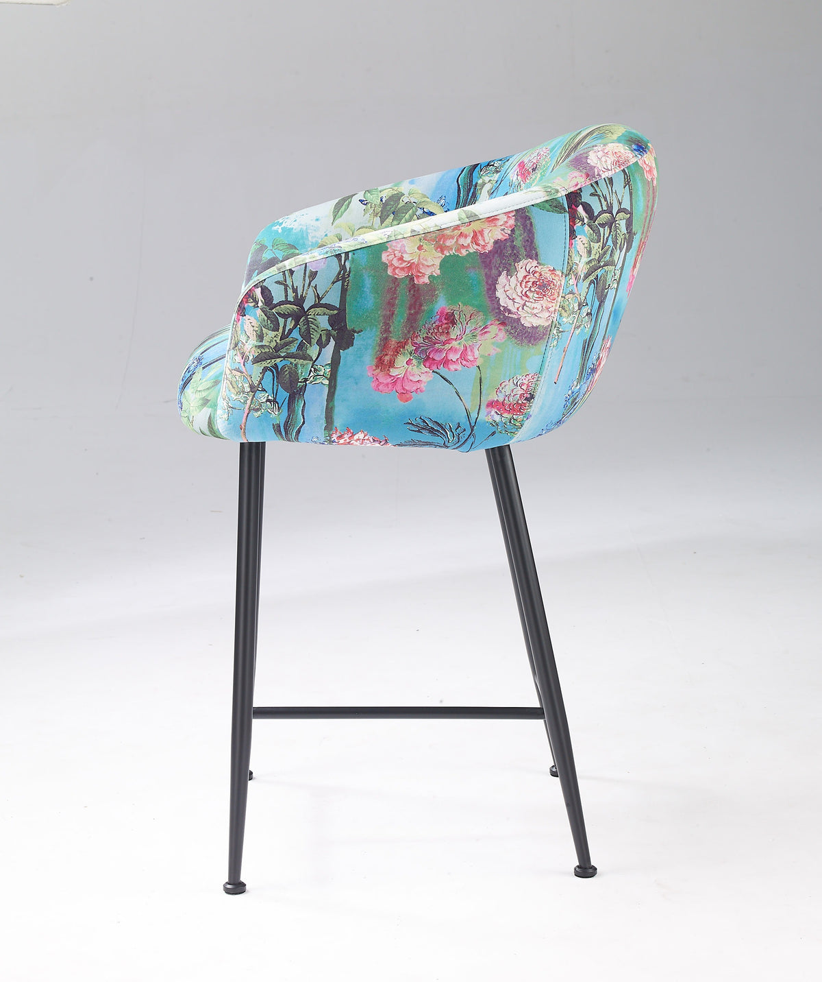 Roxann - Modern Counter Stool in Funky Velvet