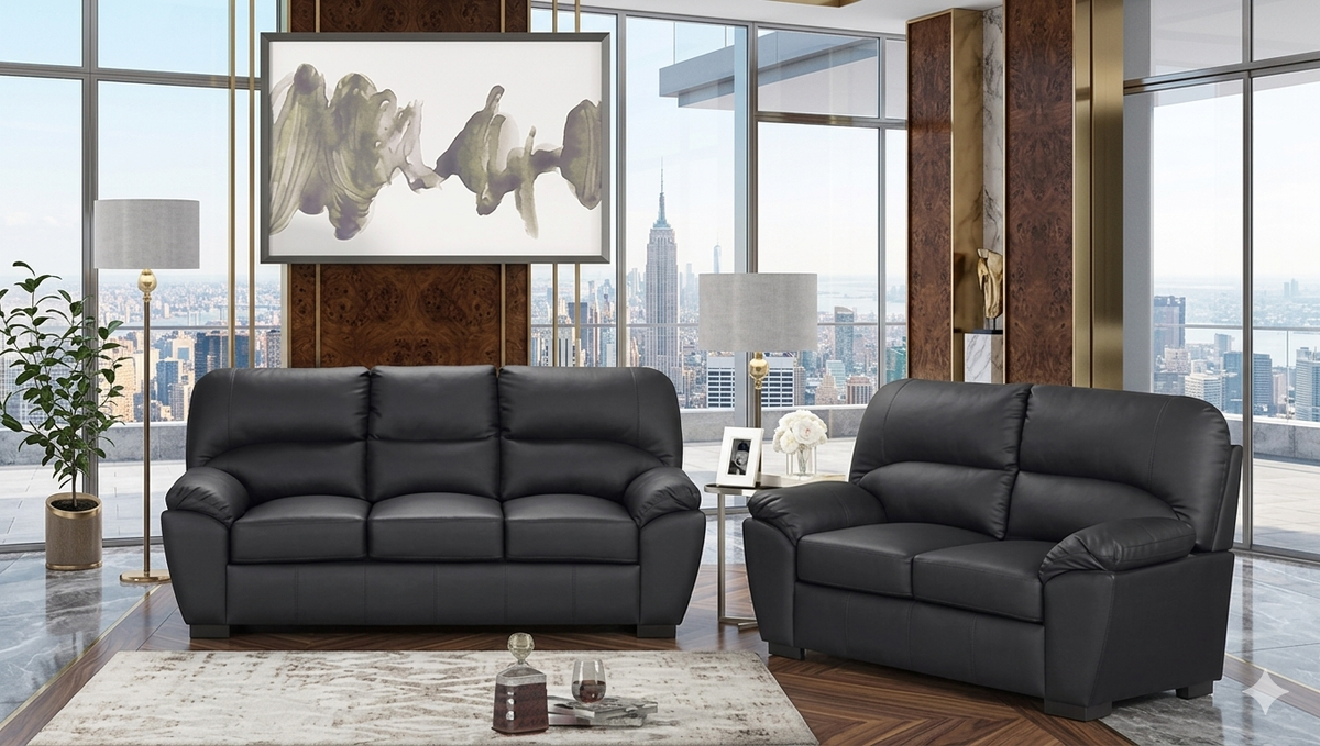 Tiffany Black 3-Piece Living Room Set