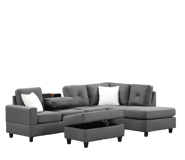Rocket Charcoal Reversible Sectional