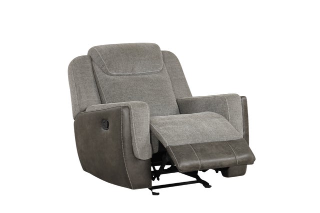 Charcoal Lisette Reclining Sofa, Loveseat & Chair Set - studio shot