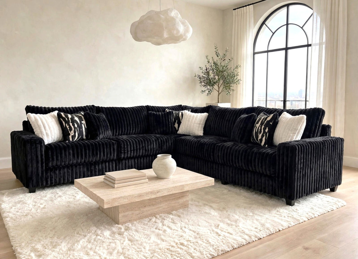 Onyx Cloud Oversized Corduroy Sectional