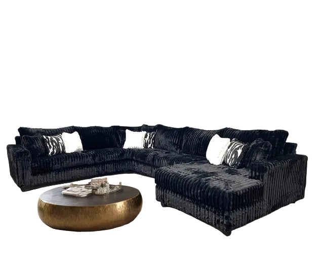 9900 Black - 4PC Oversized Sectional