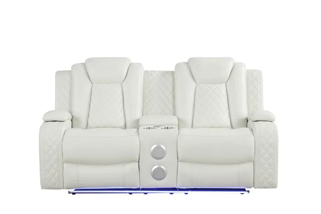 Ivory Luxe Reclining Sofa, Loveseat & Chair Set - manufacturer photo