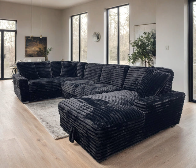 Austin Corduroy Bundle Sectional Sofa 5PCS DINING BED FREE TV FREE MATTRESS