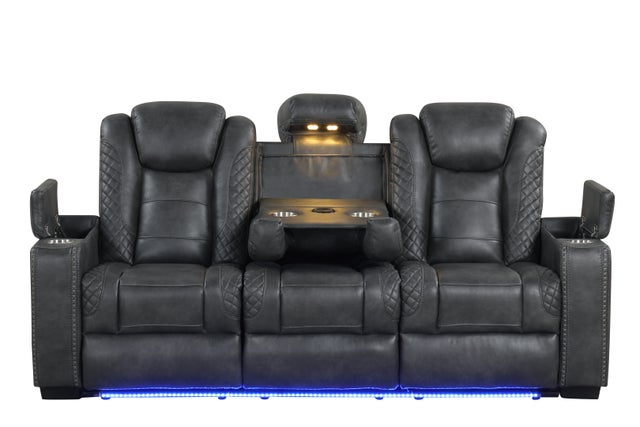 Charcoal Santino Reclining Sofa, Loveseat & Chair Set - studio shot