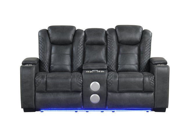 Charcoal Santino Reclining Sofa, Loveseat & Chair Set - manufacturer photo