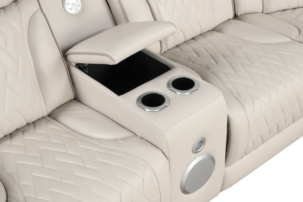 Spain Sand Power Reclining Sectional with Power Headrests