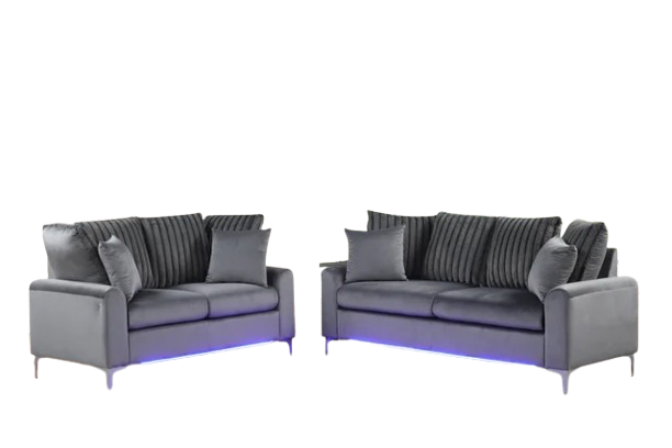 Celina Charcoal - 2PC Sofa & Loveseat Set