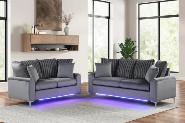 Celina Charcoal - 2PC Sofa & Loveseat Set