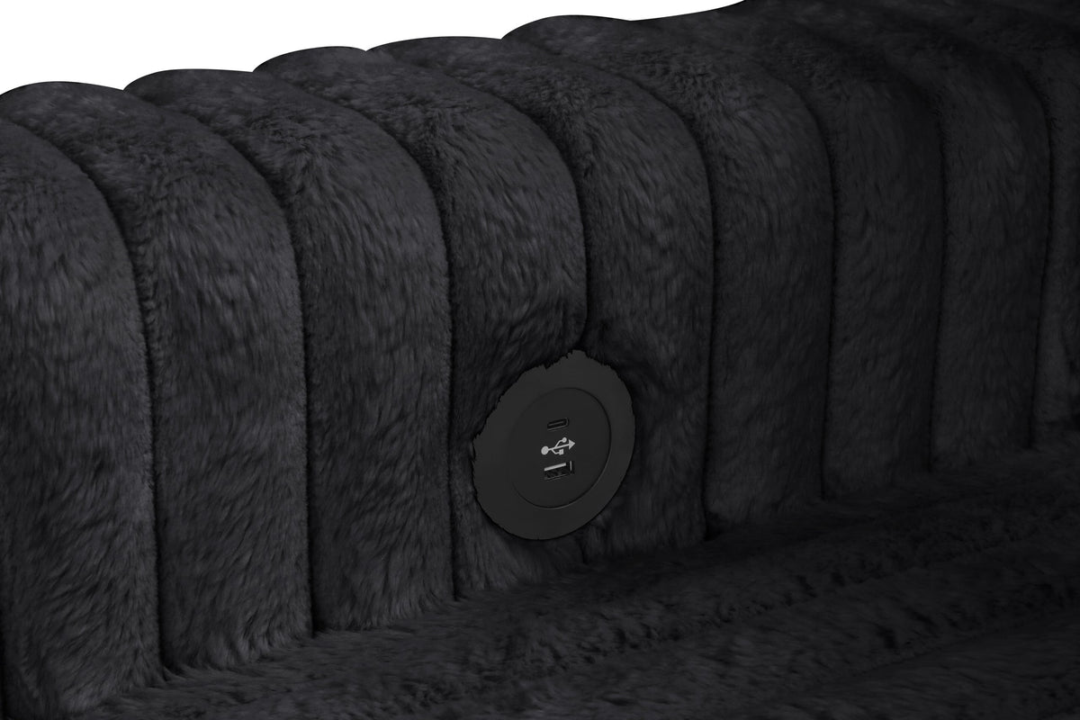 Forever Black Sectional With Pull-Out Bed