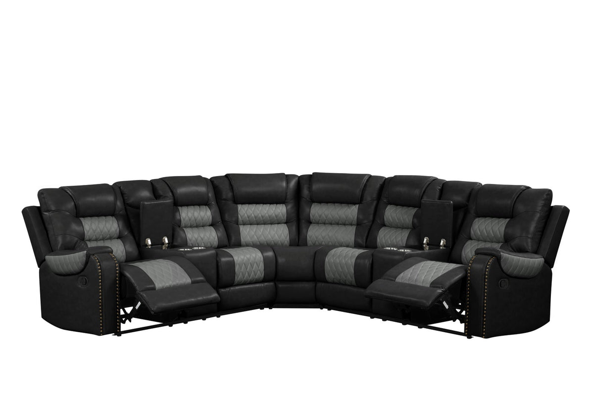 Onyx Noir Reclining Sectional