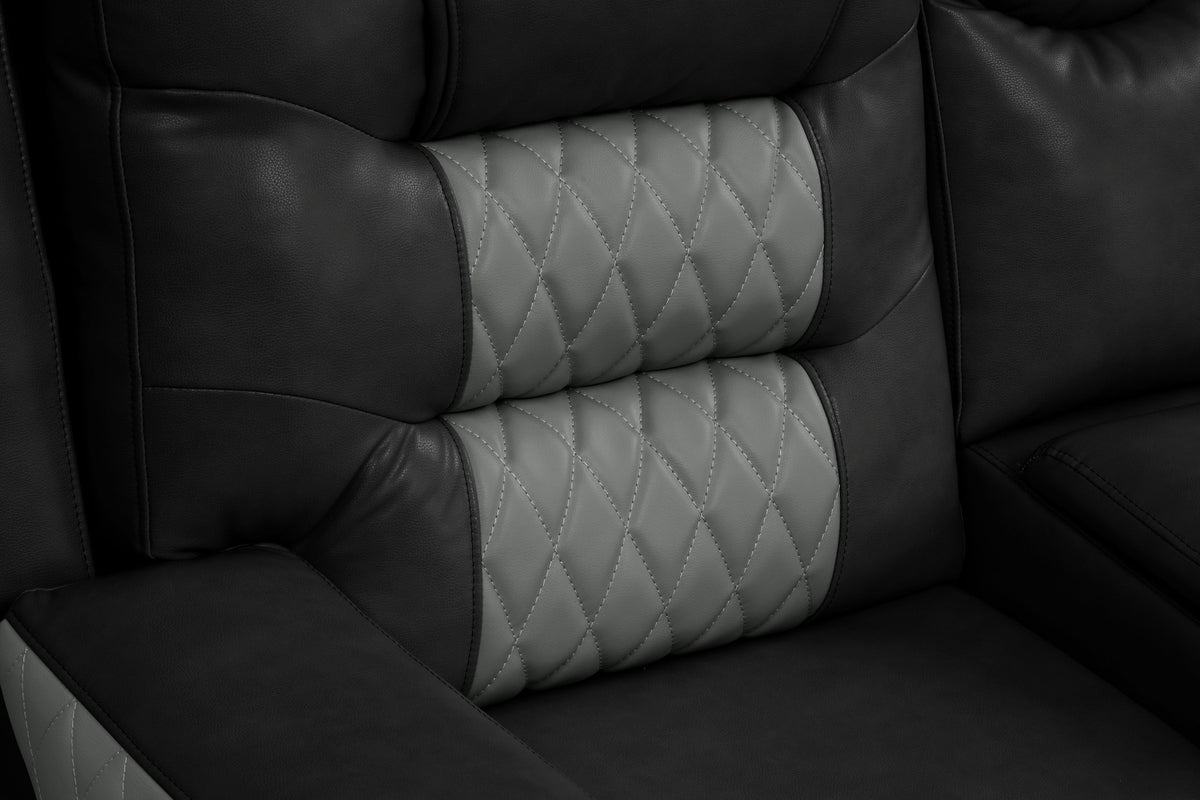 Jordon Black/Gray Reclining Sectional