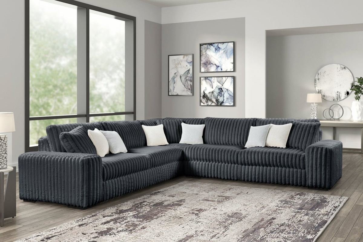 Charcoal Marsh Oversized Corduroy Sectional