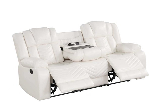 Ivory Sterling Reclining Sofa, Loveseat & Chair Set - studio shot