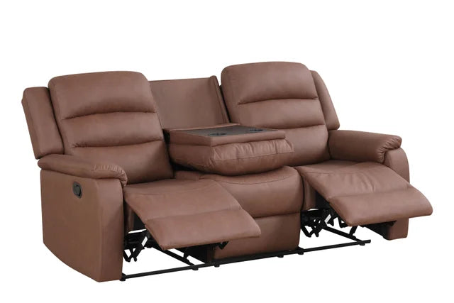 Cognac Haven Reclining Sofa, Loveseat & Chair Set - studio shot