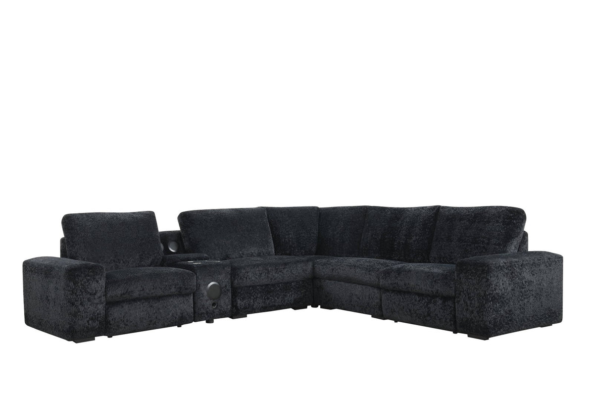 Raven Black Power Reclining Sectional