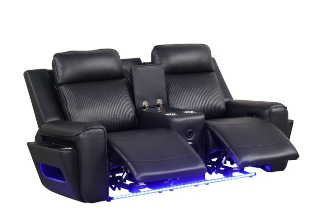 Noir Majestic Power Reclining Sofa, Loveseat & Chair Set - manufacturer photo
