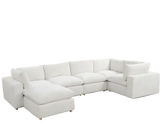 XLCLOUD BEIGE2 Sectional + Ottoman Set