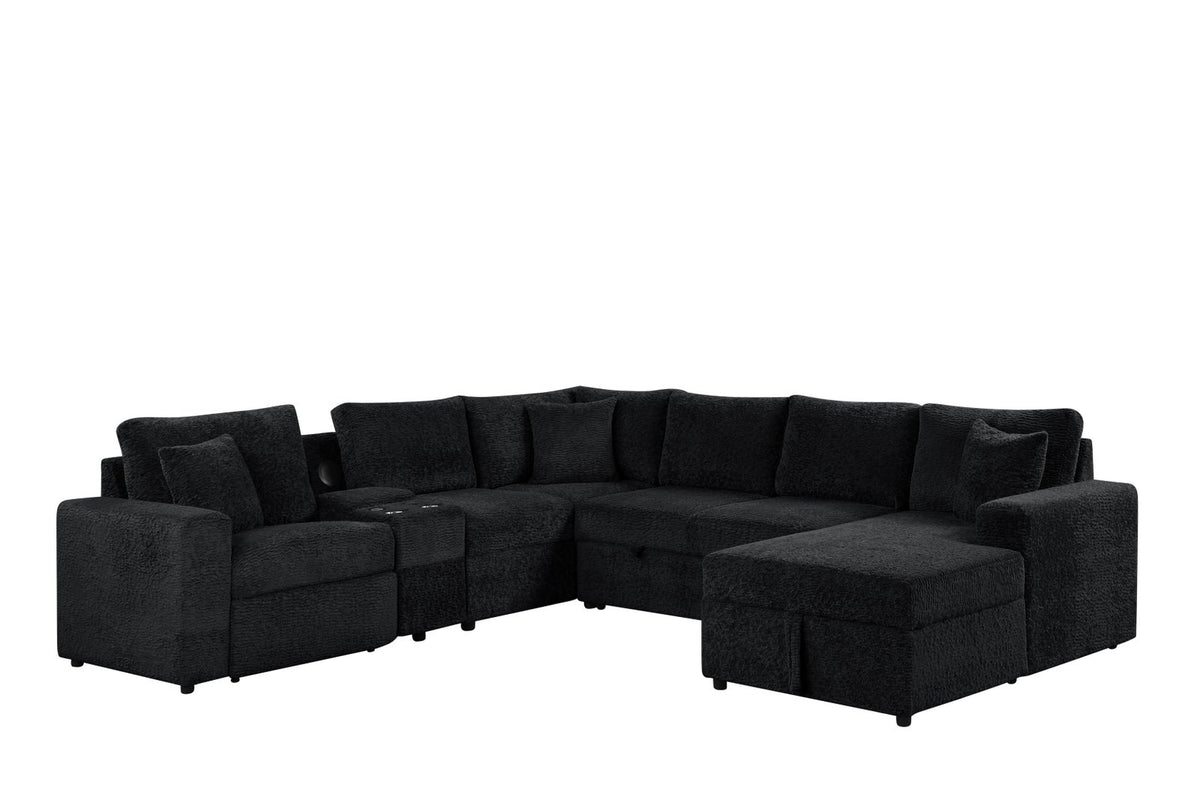Carbon Black Reclining Sectional