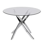 D108 - White - Glass Table + 4 Chairs