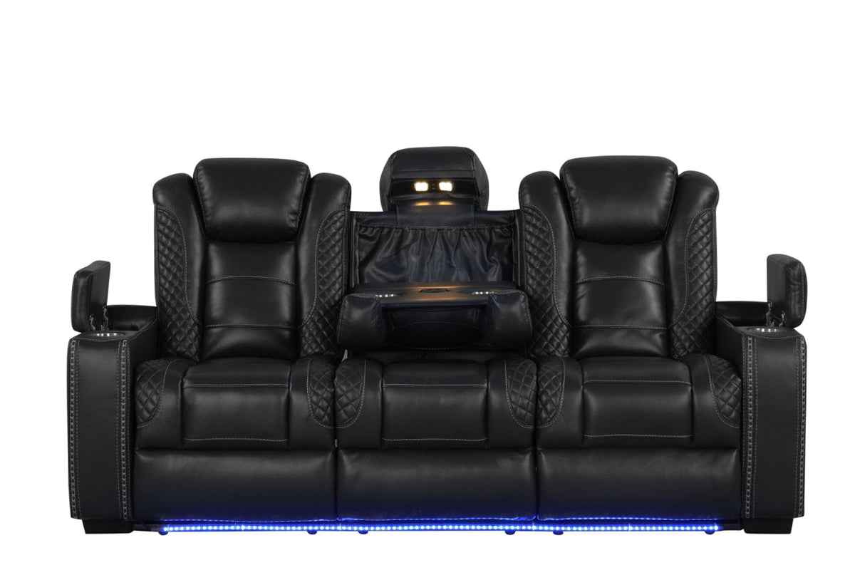 Stefano Black 3-Piece Reclining Living Room Set