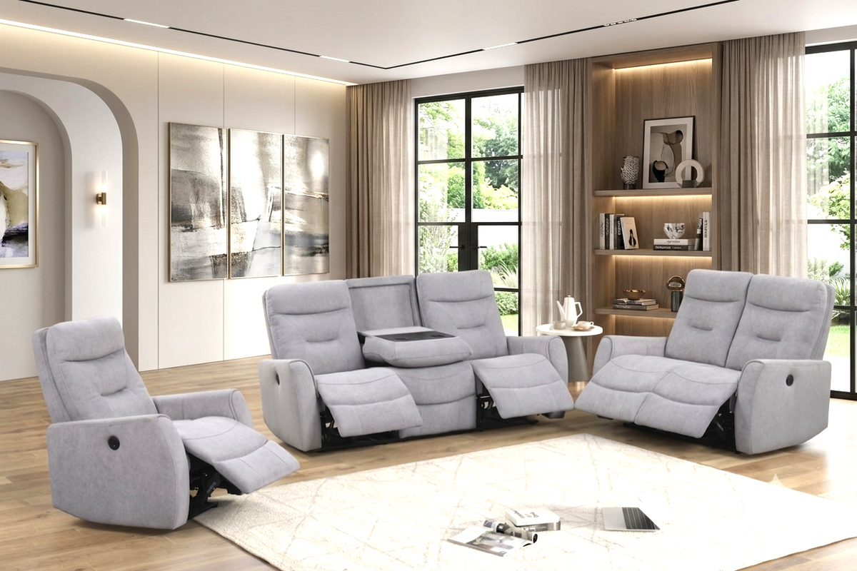 Nina Gray 3-Piece Power Reclining Set