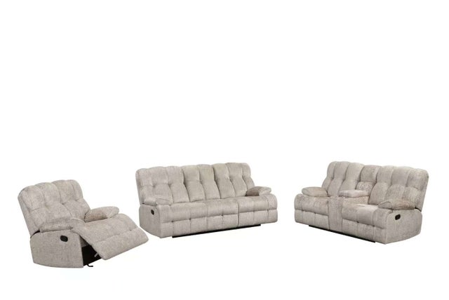 Stone Milana Reclining Sofa, Loveseat & Chair Set - studio shot