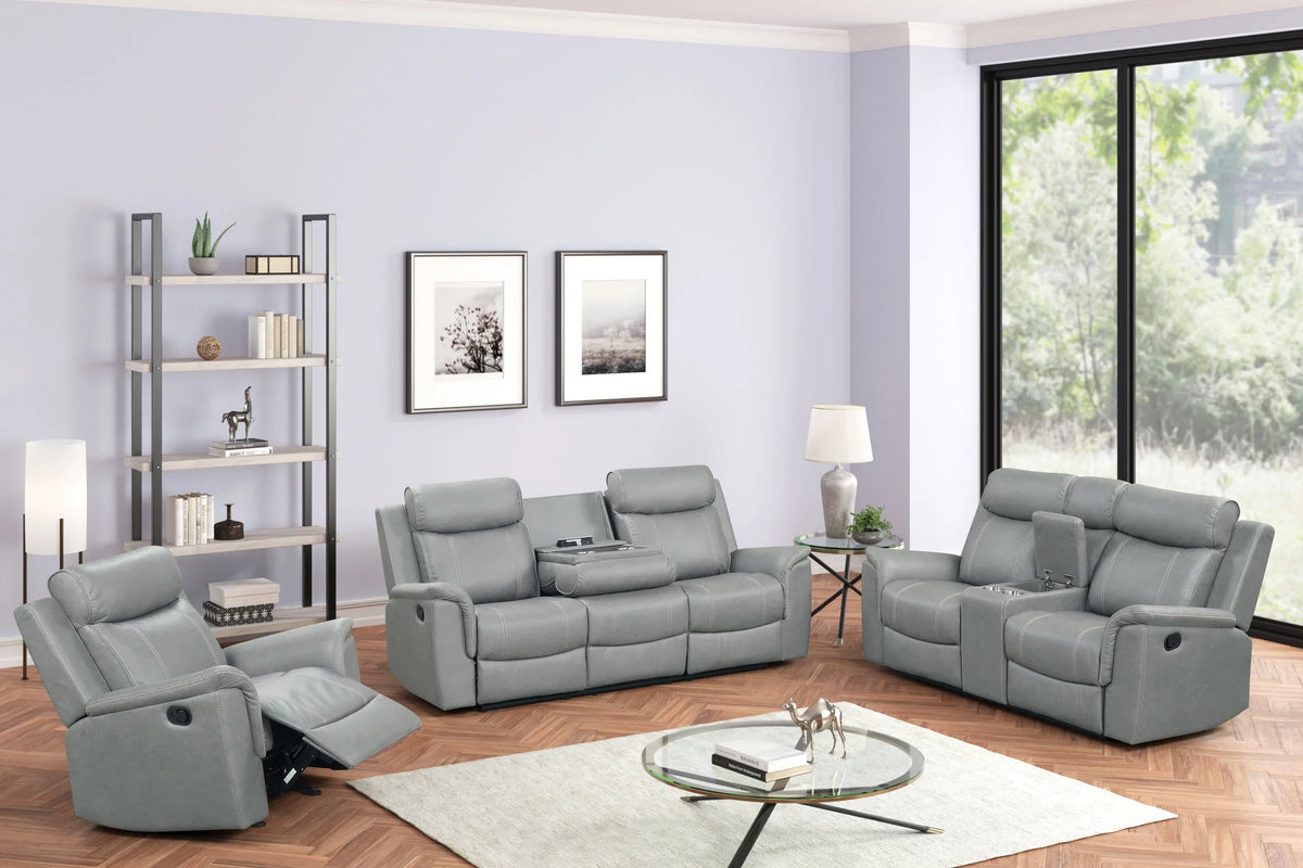 Sofia Gray 3-Piece Reclining Set