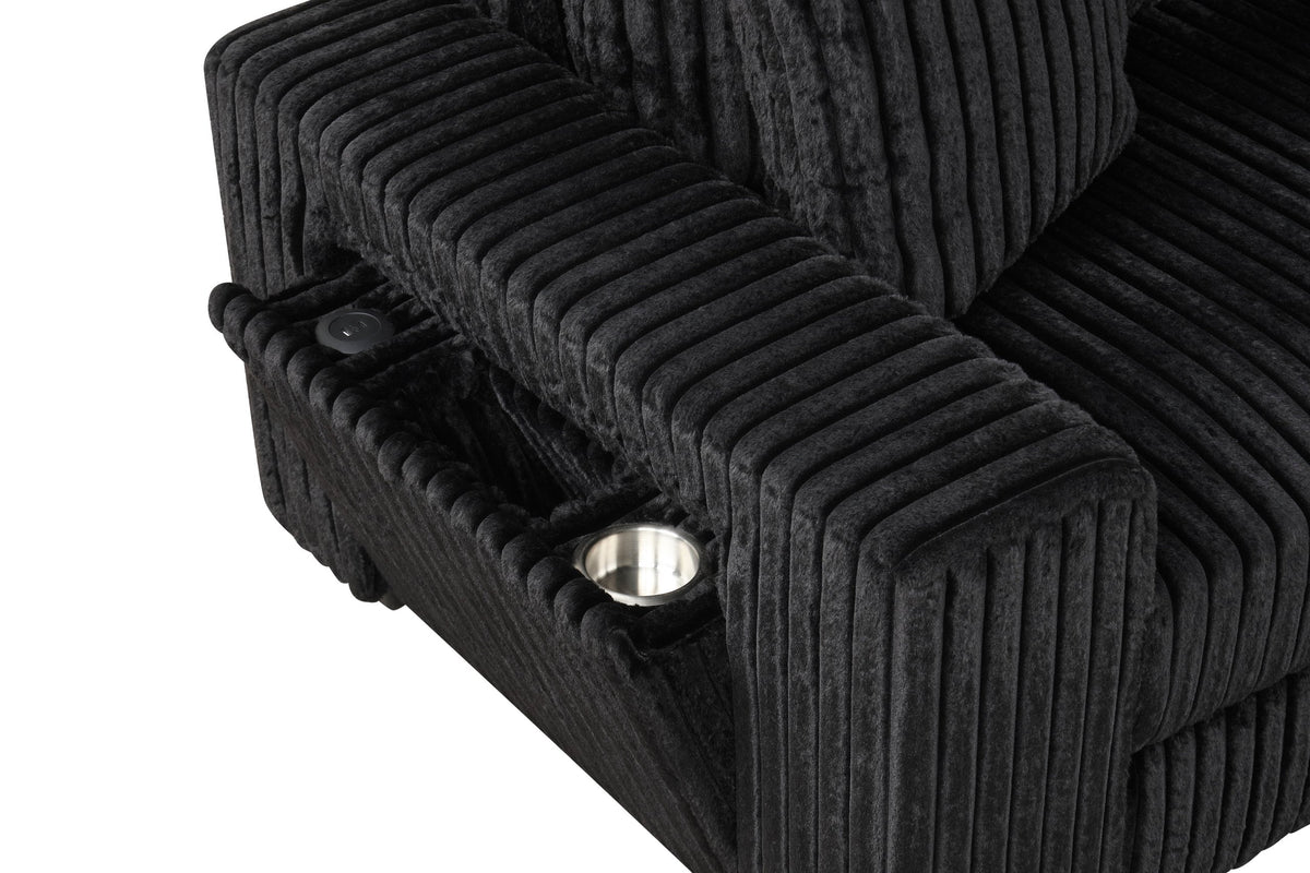 Bazooka Black 7-Piece Modular Sectional with Ottoman
