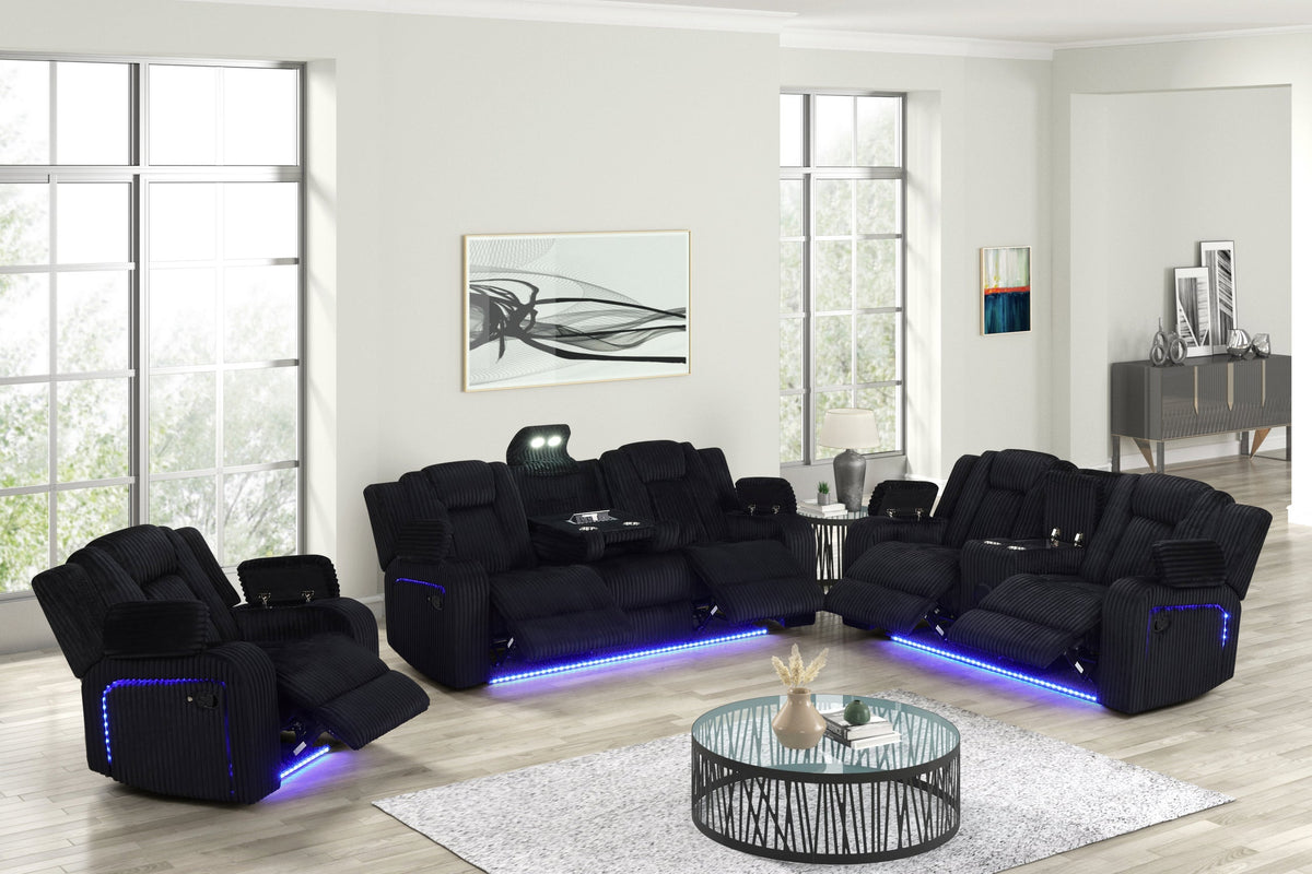 HulkBlack 3-Piece Power Reclining Set