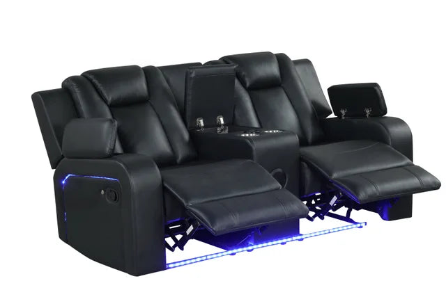 Noir Atlas Elite Reclining Sofa, Loveseat & Chair Set - studio shot