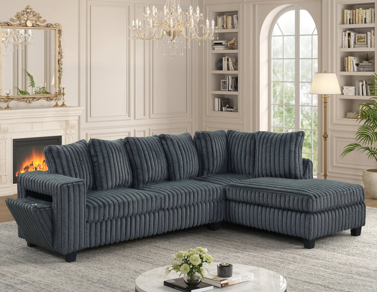 Madan Charcoal Reversible Sectional