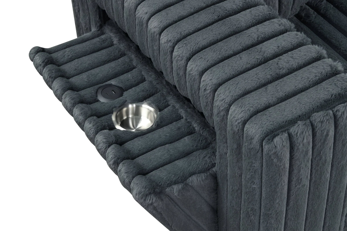 Madan Charcoal Reversible Sectional