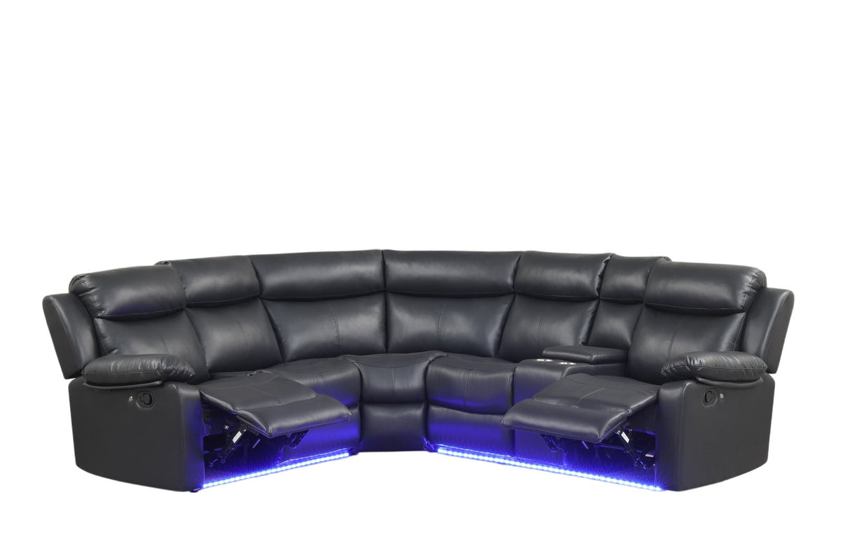 Eclipse Black Reclining Sectional