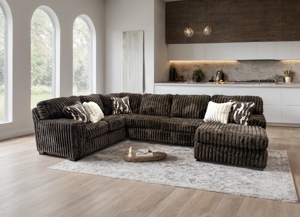 Chocolate Corduroy Cloud Sectional