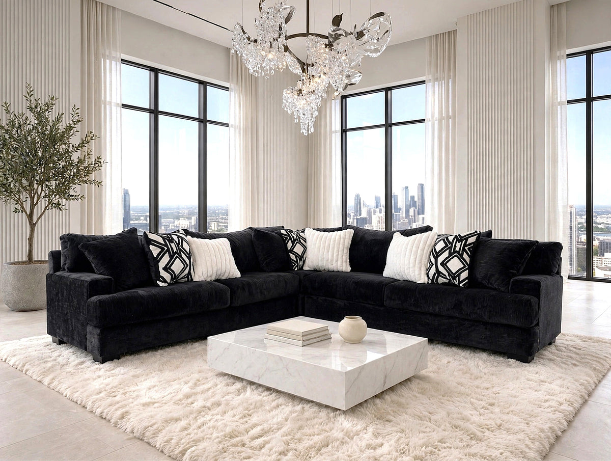 Black Grand Oversized Sectional