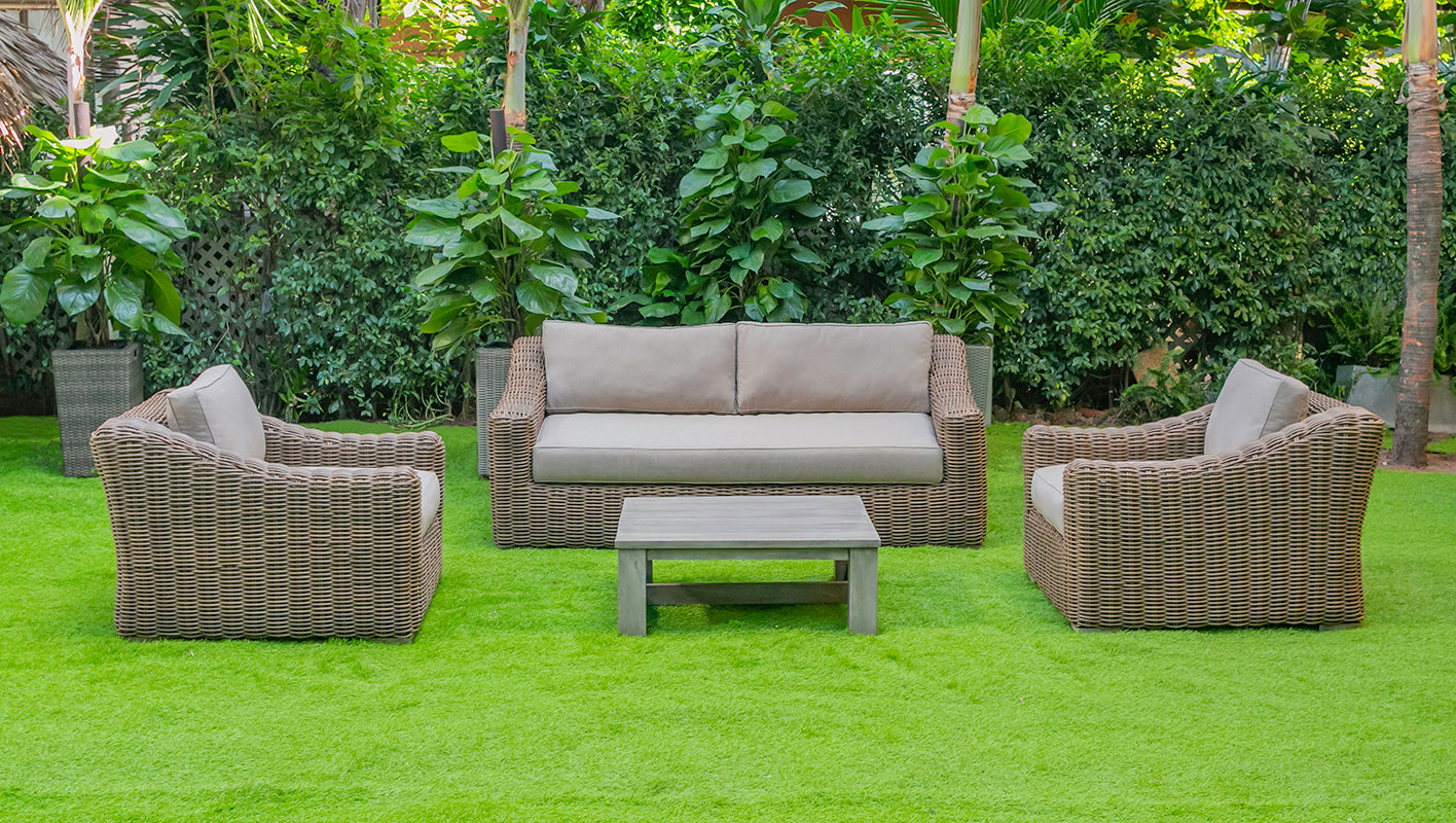 Renava Sapelo Outdoor Beige Wicker Sofa