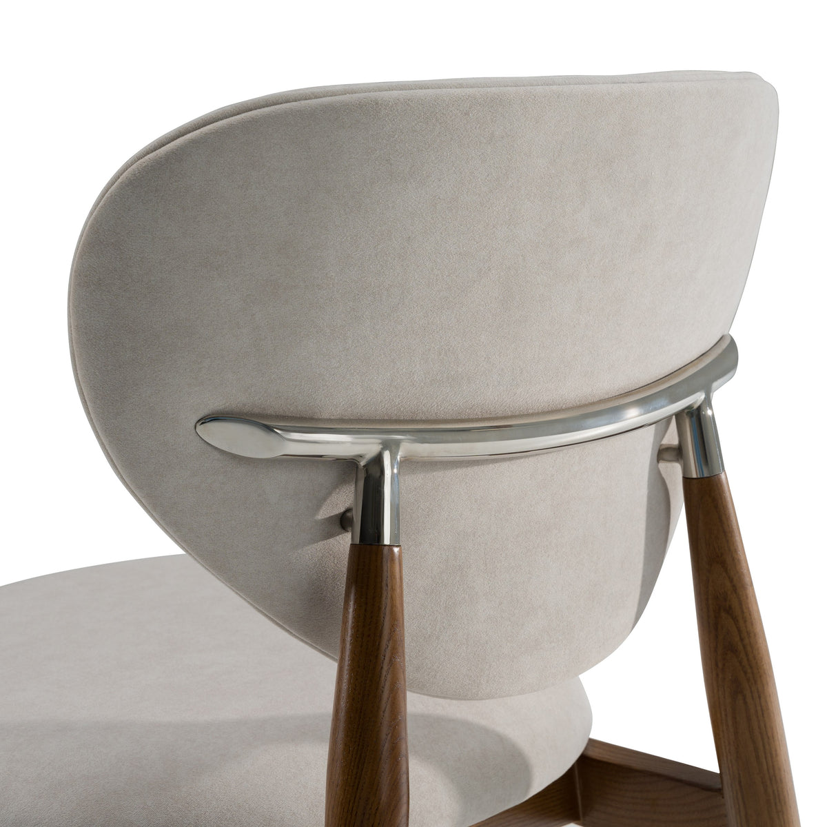 Savannah - Mid-Century Modern Grey Fabric + Walnut Dining Chair