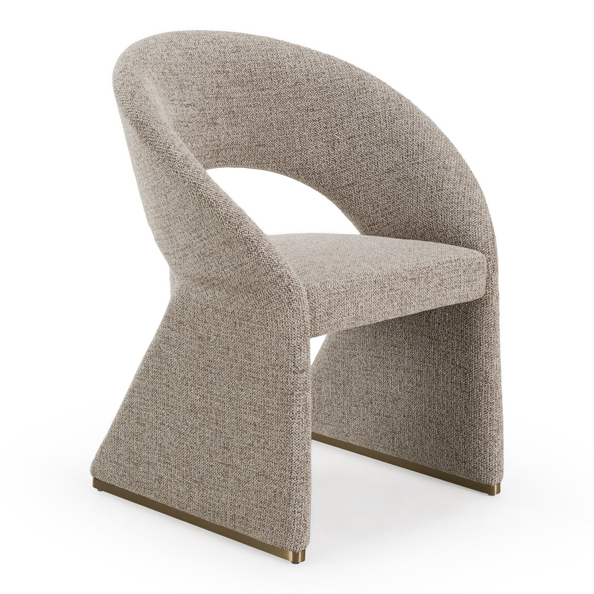 Sheena - Modern Tan Fabric + Brass Dining Chair - original 1