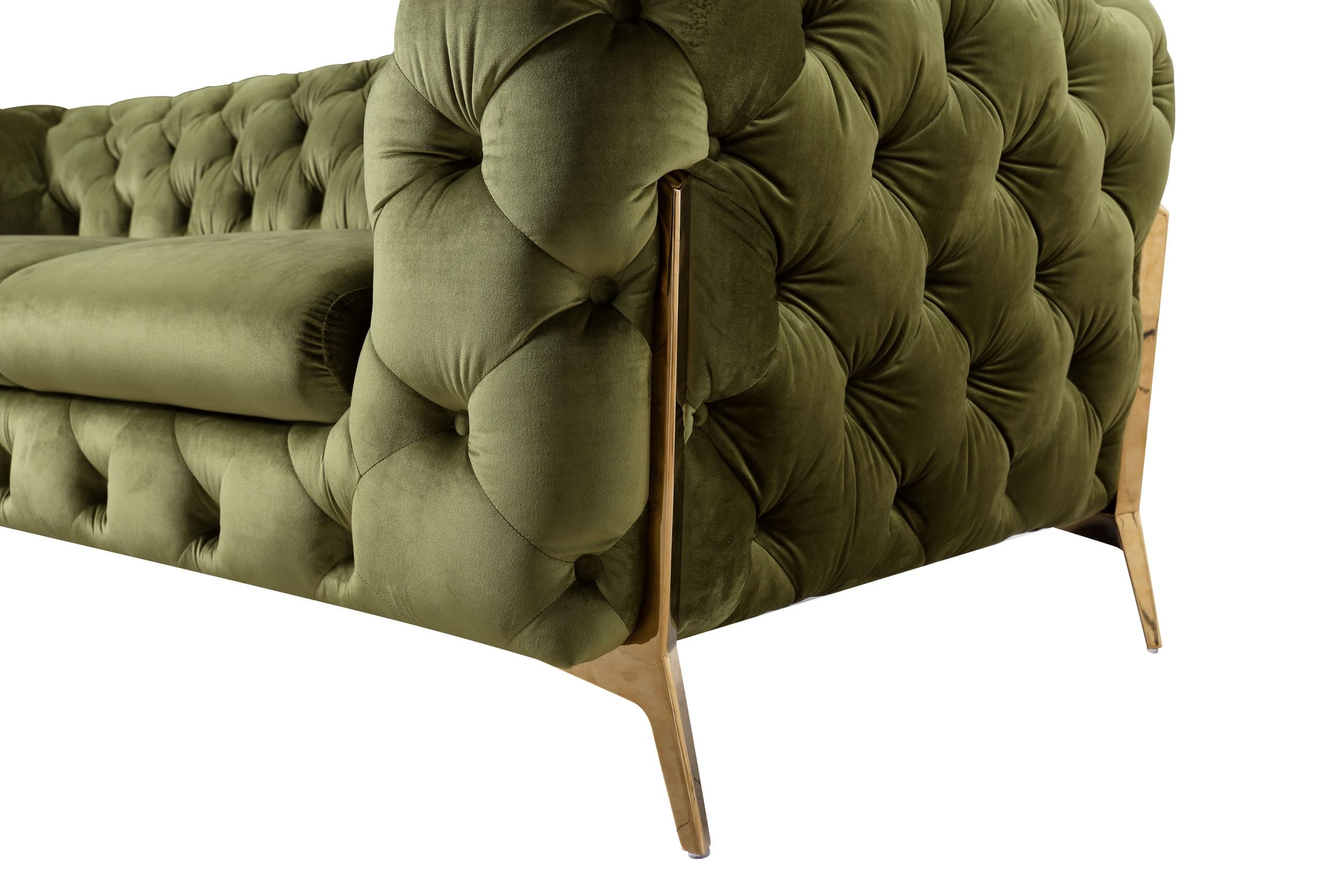 Divani Casa Sheila - Transitional Green Fabric Loveseat