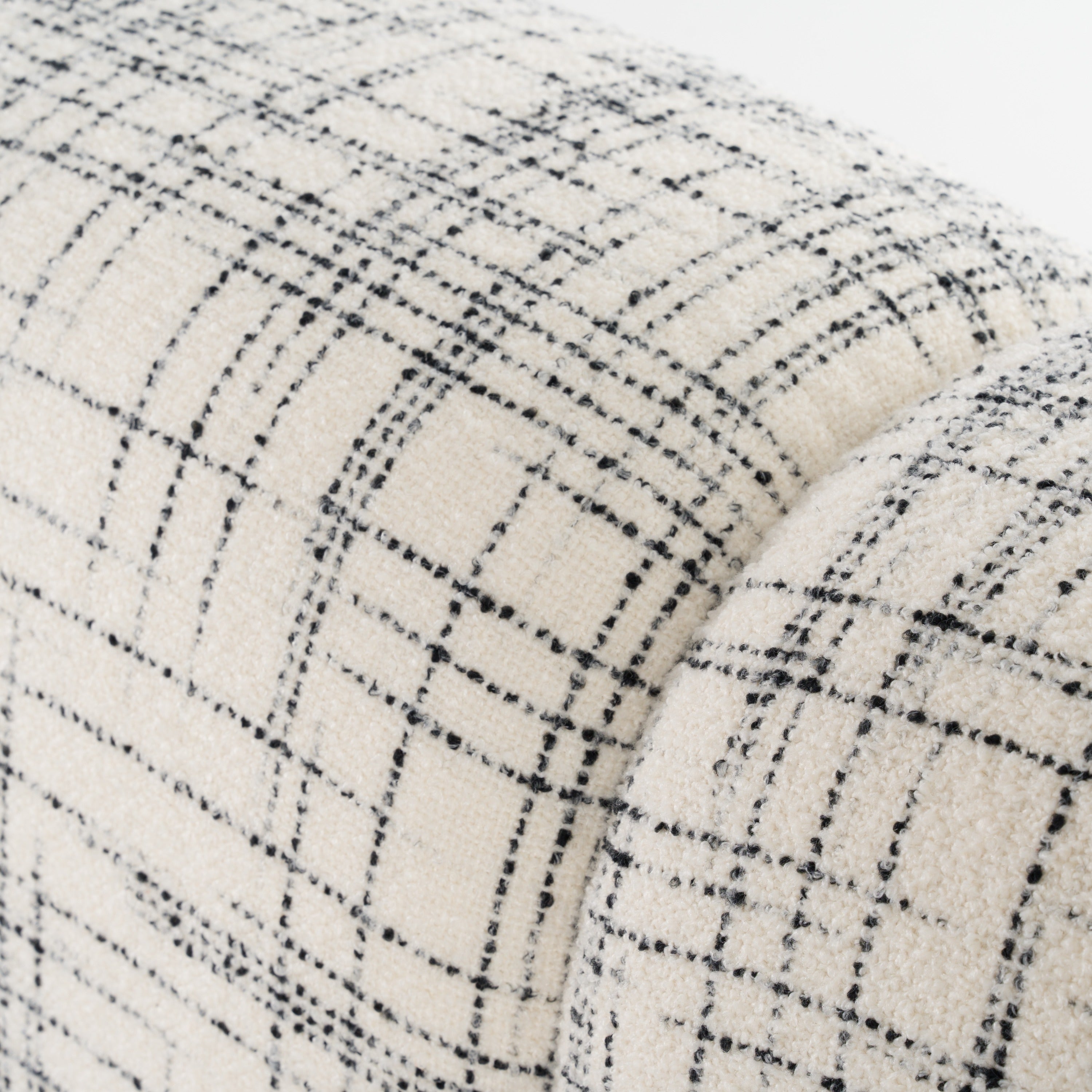 Eastern King Modrest Shiloh - Modern Off-White + Black Fabric Bed